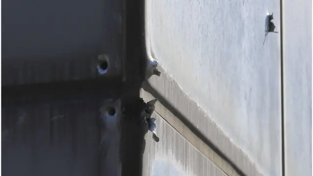 북한군 추격조가 남측 시설물에 남긴 탄흔