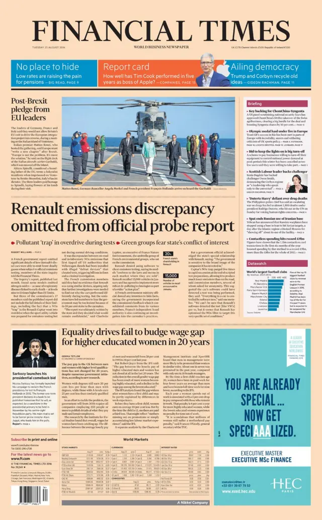 Financial Times front page