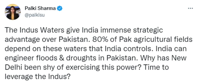 دریائے سندھ، انڈیا، پاکستان، پانی