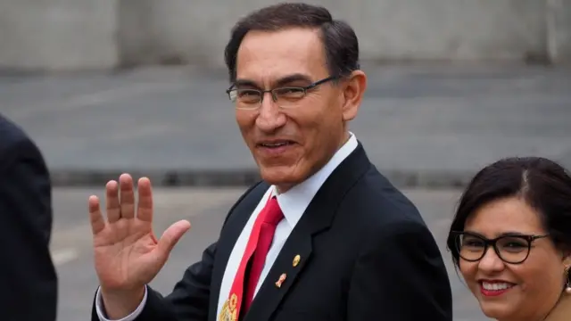 El presidente Vizcarra y su esposa, Maribel Díaz.