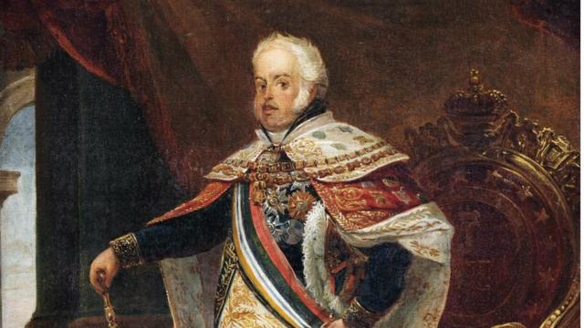 D. João 6º nos trajes de sua aclamação, pintura do francês Jean-Baptiste Debret