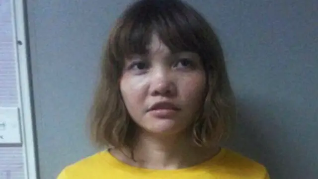 杀死金正男的越南籍嫌疑人。