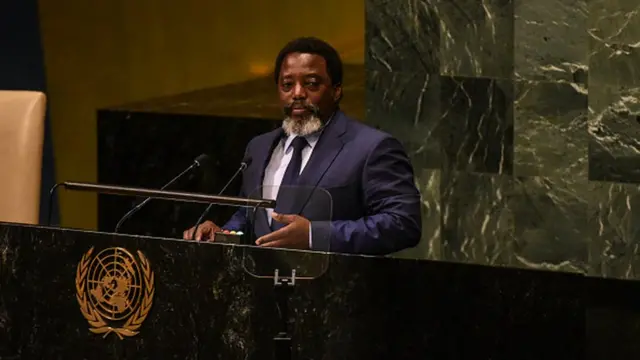 Perezida Kabila ubwo yagezaga ijambo ku nteko rusange ya ONU ku wa kabiri w'iki cyumweru
