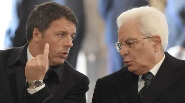Renzi con el presidente Sergio Matarella