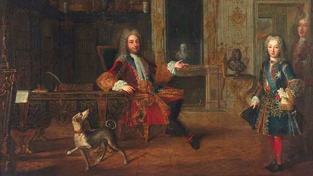 Regente de Francia, con el niño rey.