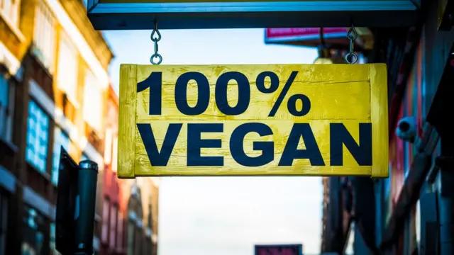 Anuncio que dice 100% Vegan