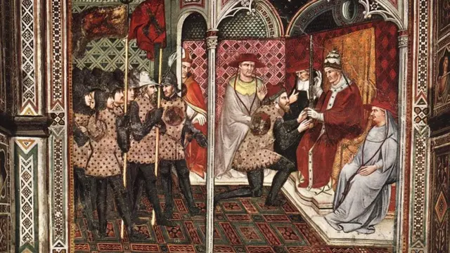 Фреска папа Александр III принимает послов