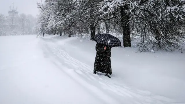 Otu nwanyị jị ihe nze mmịrị na-aga n'ime nnukwu ozizo sunoo na muziọm nke Kolomenskoye Moscow -4/2/2018