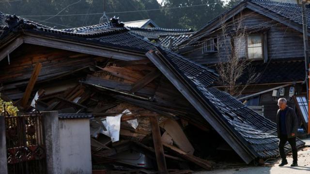地震で被害を受けた家（2日、石川県七尾市）