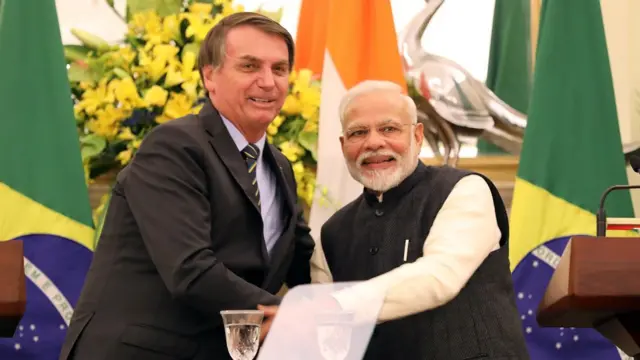 Jair Bolsonaro e Narenda Modi