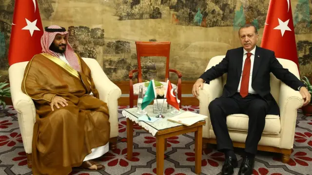 Veliaht Prens Muhammed bin Selman, Suudi Savunma Bakanı iken, 2016'da Çin'deki G20 zirvesinde Cumhurbaşkanı Erdoğan ile bir araya gelmişti