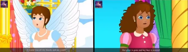 La Princesse avant et après sa transformation.