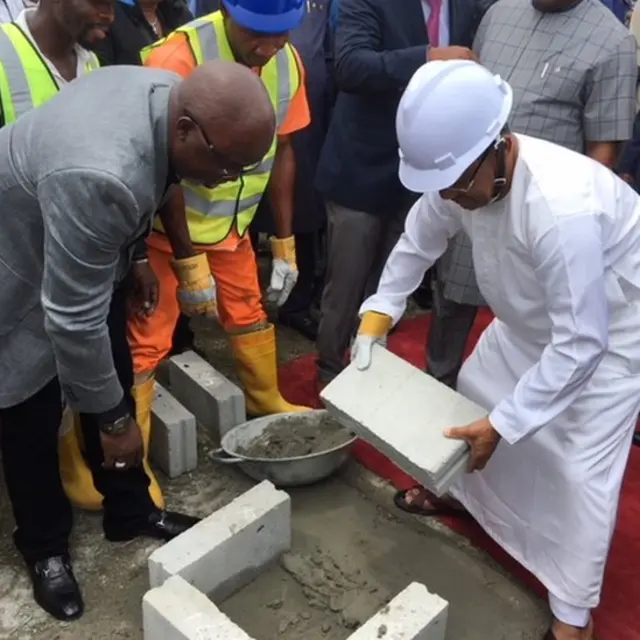 Dem lay di foundation stone for di Academy for Yakubu Gowon Stadium for Port Harcourt