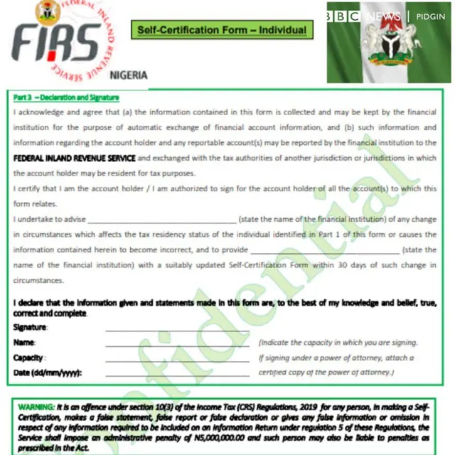 Self Certification form