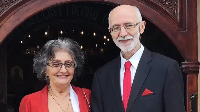 Olga Kovač sa suprugom n adan venčanja, oktobra 2023.