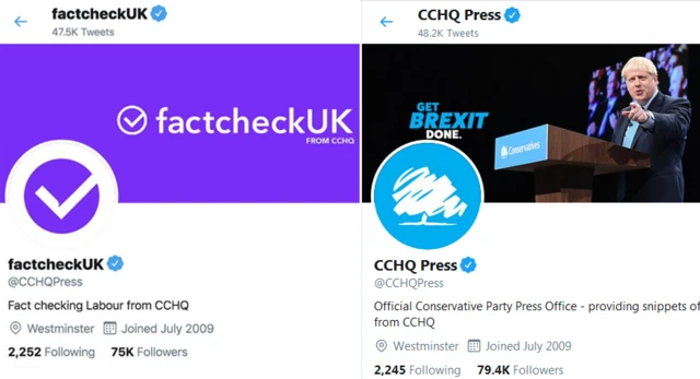 "Твиттер"-страница консерваторов во время дебатов (слева) и в прочие дни