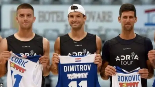 Borna Coric, Grigor Dimitrov ati Novak Djokovic