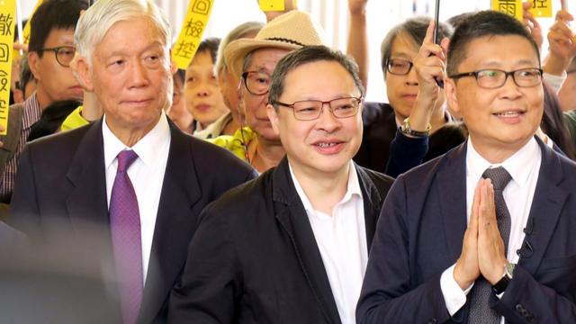（左至右）朱耀明、戴耀廷、陈健民（19/11/2018）
