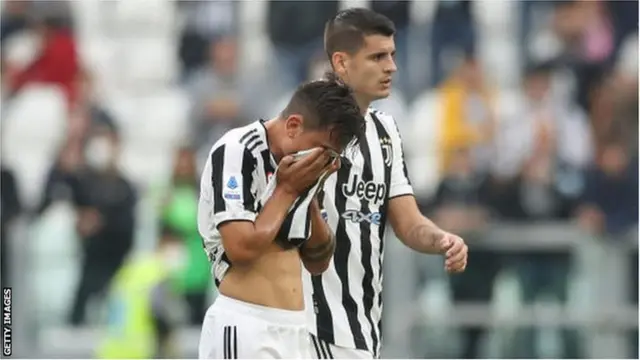 Paulo Dybala leaves the pitch