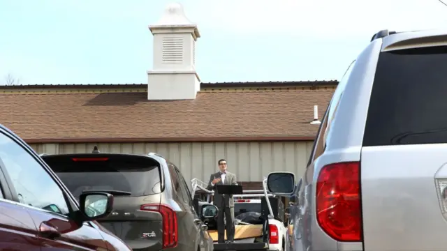 A drive up Easter service in Ohio