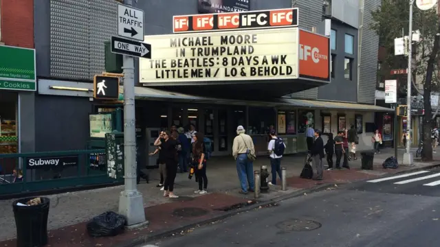 La película de Moore se pudo ver en Nueva York.