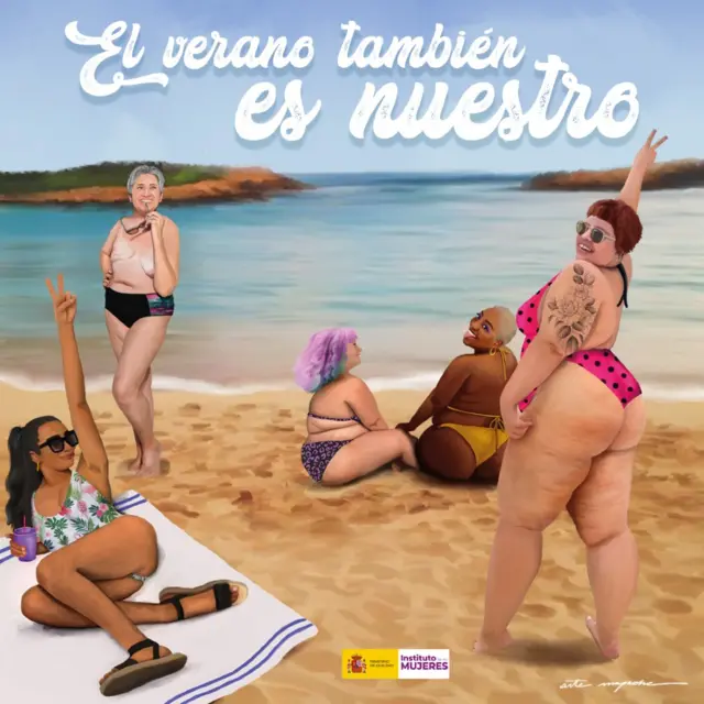 Cartel de la campaña con cinco mujeres