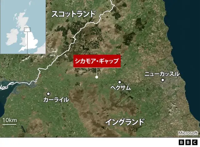 シカモア・ギャップの地図