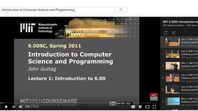 Play list del curso del MIT