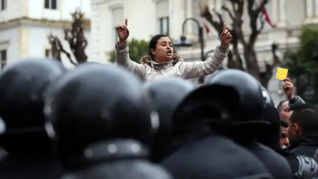 Tunus'ta protesto