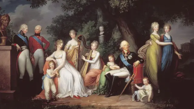 Павел I с женой.