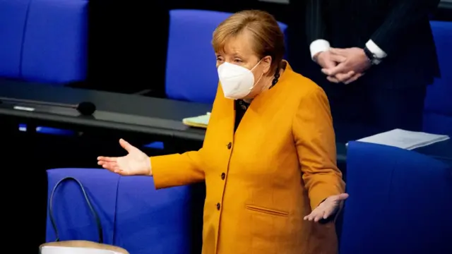 Image shows German Chancellor Angela Merkel