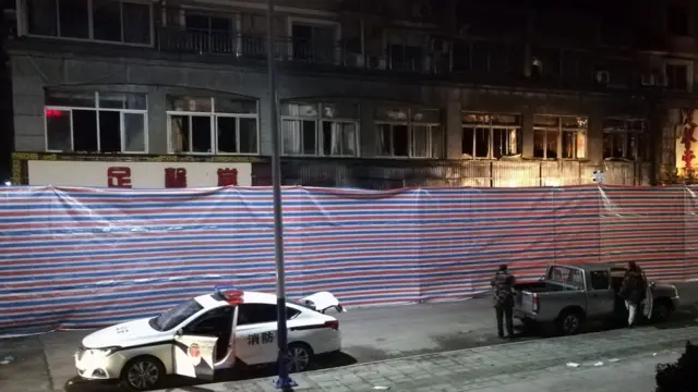 足浴店火災現場