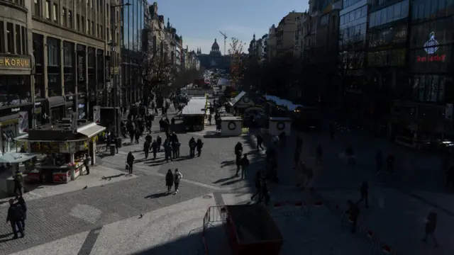 Fotografia da Praça Wenceslas, cobertablaze aposta loginparalelepípedos