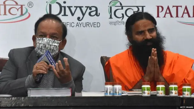 ਕੋਰੋਨਿਲ, ਡਾ. ਹਰਸ਼ ਵਰਧਨ, ਰਾਮਦੇਵ