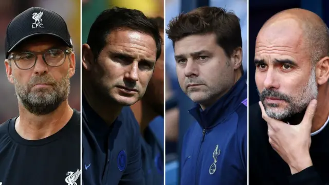 Jurgen Klopp, Frank Lampard, Mauricio Pochettino, Pepe Guardiola
