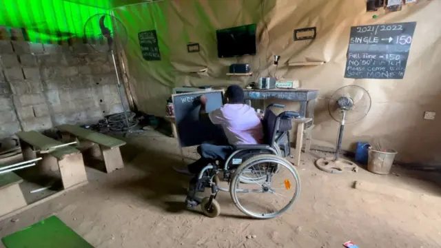 Michael inside im viewing centre