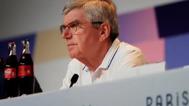 IOC President Thomas Bach during the press conference REUTERS/Carlos Perez Gallardo