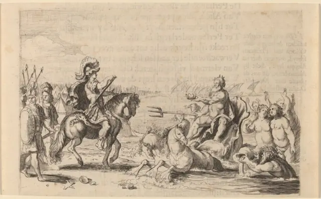 ঘোড়ায় চড়ে বর্শা হাতে যুদ্ধ করছে কয়েকজন যোদ্ধা, হাতে আঁকা ছবি