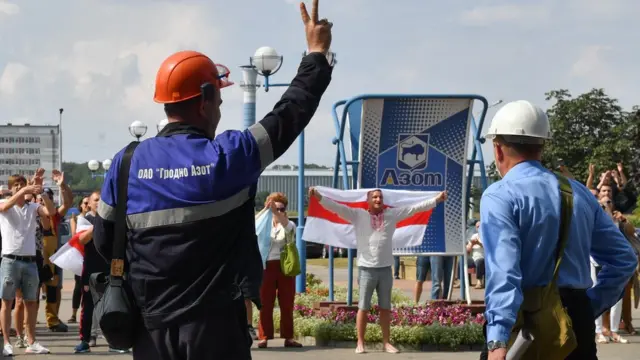 Рабочие завода "Гродно Азот"
