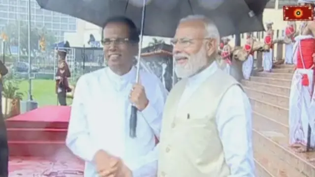 ජනාධිපති මෛත්‍රිපාල සිරිසේන සහ ඉන්දියාවේ අගමැති නරේන්ද්‍ර මෝදි