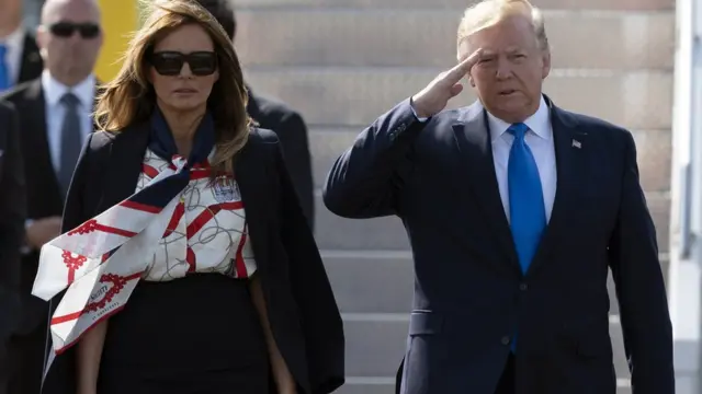 Trump dan Melania tiba di Inggris Senin (03/06).