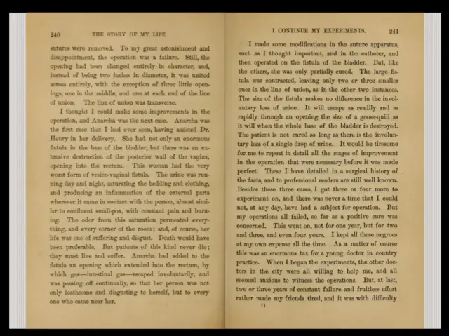 Dos páginas de la autobiografía de Sims