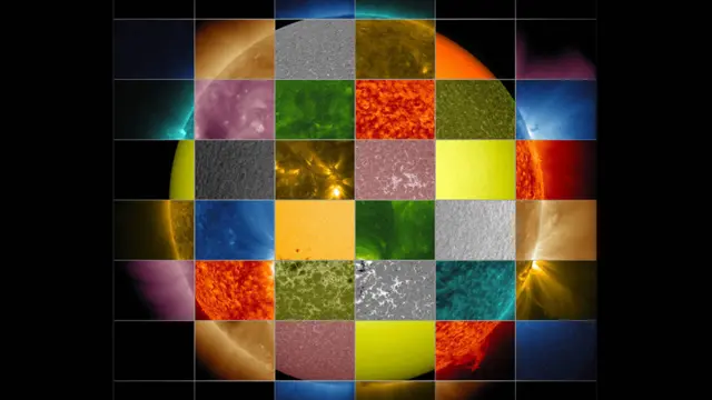 Mosaico do Sol feito pela NASA com fragmentosroyal diamond slotimagens capturadas por diferentes comprimentosroyal diamond slotonda