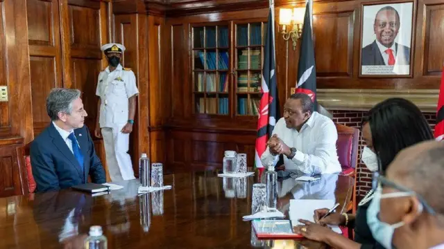Madaxweynaha Kenya Uhuru Kenyatta iyo xog hayaha arrimaha dibadda Mareykanka Antony Blinken