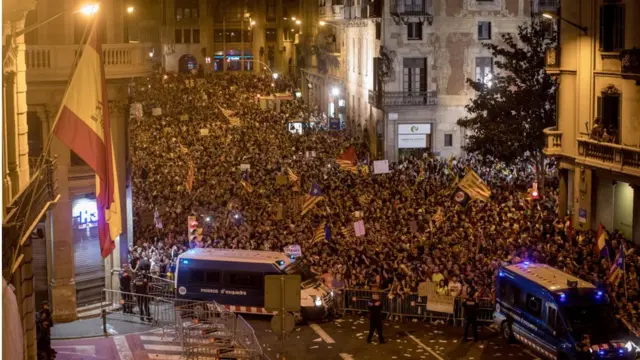 Демонстрации в Барселоне