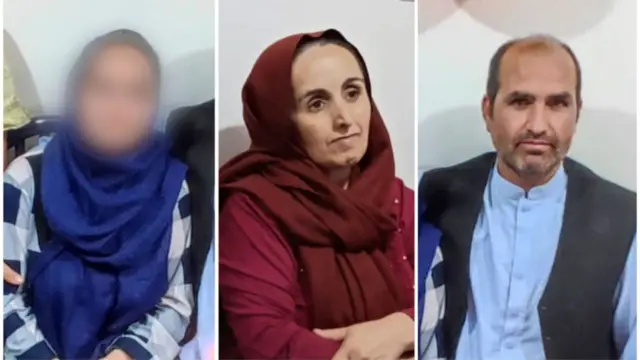 سه عکس کنار هم، پدر، مادر و دختر