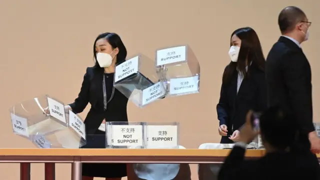 တရုတ်အစိုးရထောက်ခံသူအများစုပါဝင်တဲ့ အတွင်းစည်းလို ကော်မတီတစ်ရပ်ကနေ ဟောင်ကောင်ဒေသခေါင်းဆောင်သစ်ကို ရွေးချယ်တာဖြစ်ပါတယ်။