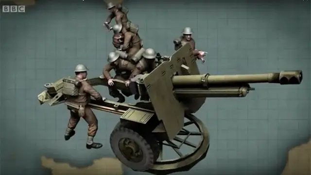 Ilustración del cañón de 25 libras