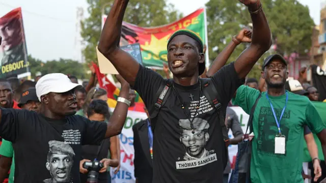 Abashigikiye Thomas Sankara i Ouagadougou basaba ubutungane kw'igandagurwa ryiwe