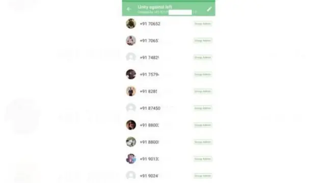 જેએનયુમાં થયેલી હિંસા સંબંધના ગ્રૂપનો સ્ક્રીનશૉટ